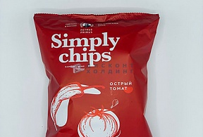 Крафтовые чипсы Simply chips острый томат 80 гр    