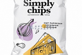 Крафтовые чипсы Simply chips сыр пармезан с чесноком  80 гр    