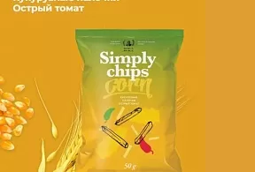 Крафтовые Simply кукурузные палочки Острый томат 50 гр     